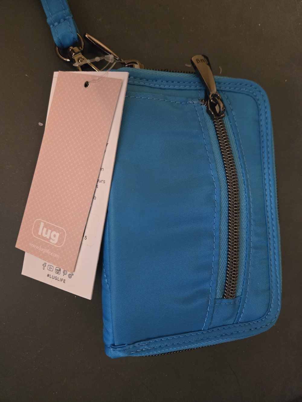 lug Rodeo Quilted Zip Wallet Wristlet in Sky Blue - Picture 3 of 5